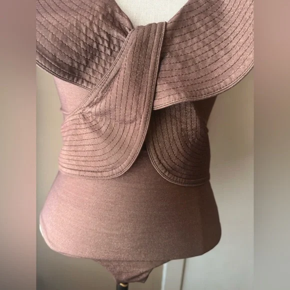 Johanna Ortiz Brown Ruffle Sleeve Swimsuit - Picture 5 of 6